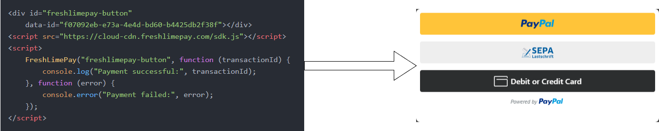 PayPal snippet turning into a payment button
